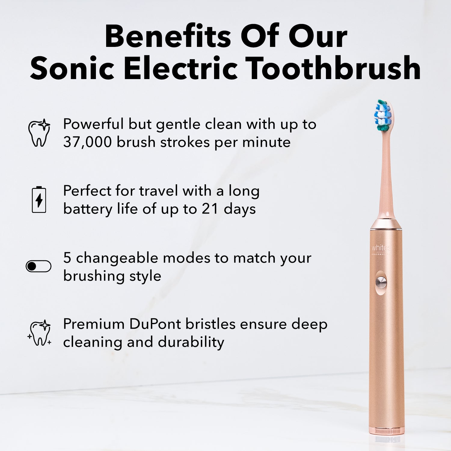 Rose Gold Sonic Electric Toothbrush