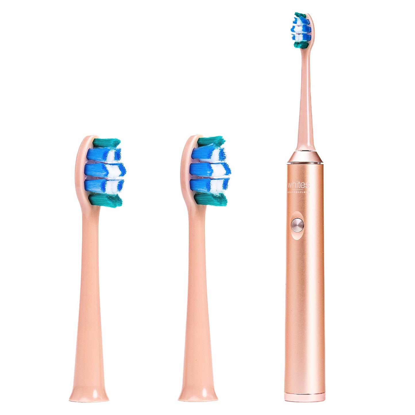 Rose gold replacement toothbrush heads