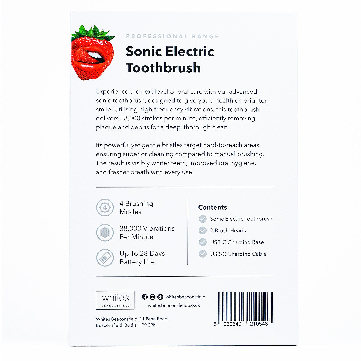 White Sonic Electric Toothbrush - New Design