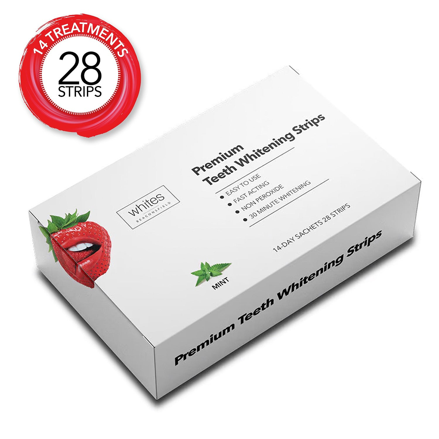 Teeth whitening strips, 14 treatments, 28 strips