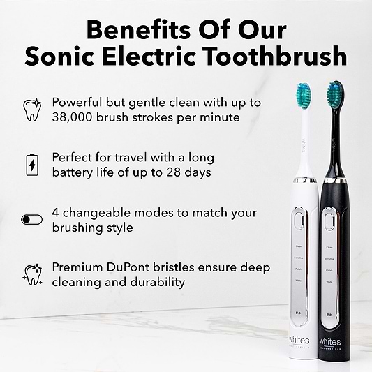 White Sonic Electric Toothbrush - New Design