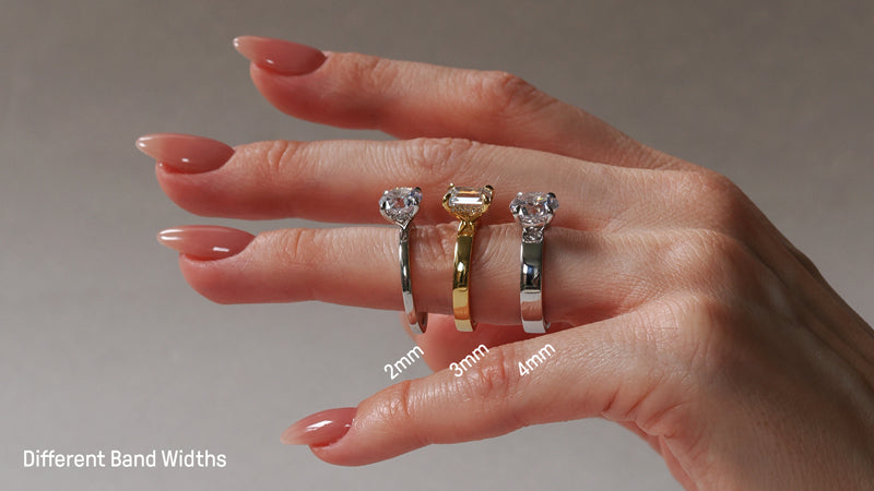 2mm Band, 3mm Band, 4mm Band On Hand