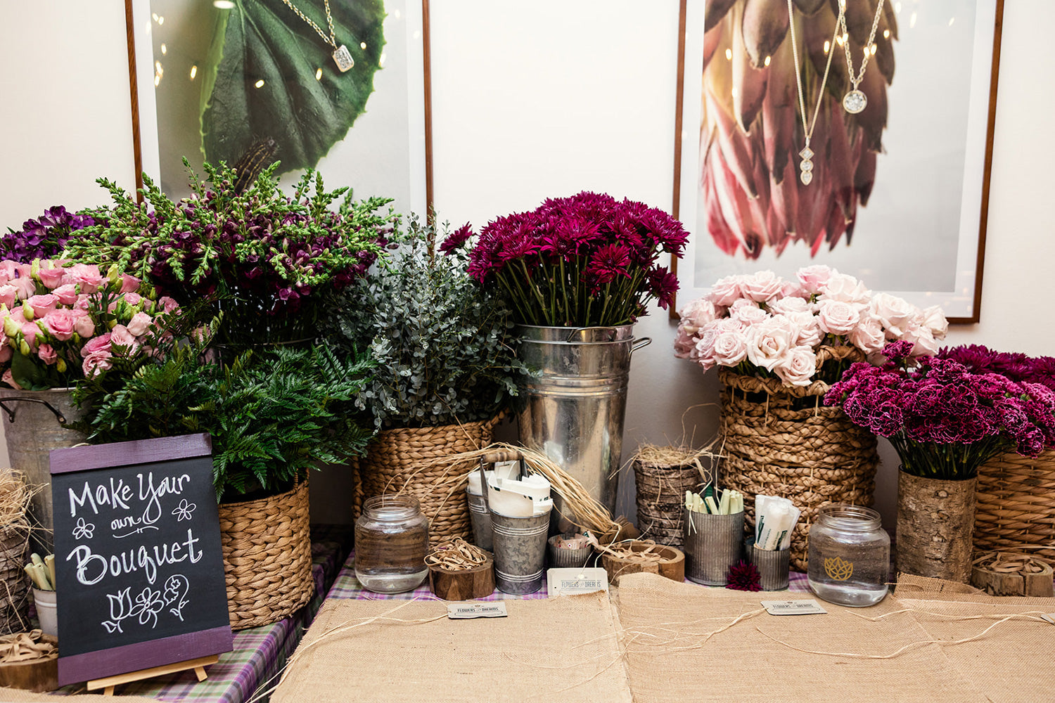 Make your own bouquet station.