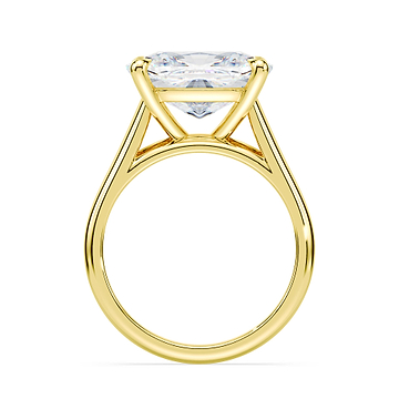 East-West Cushion Cut Cathedral Ring