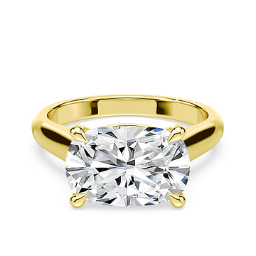 East-West Cushion Cut Cathedral Ring