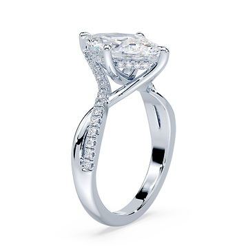 Marquise Cut Pave Twist Ring