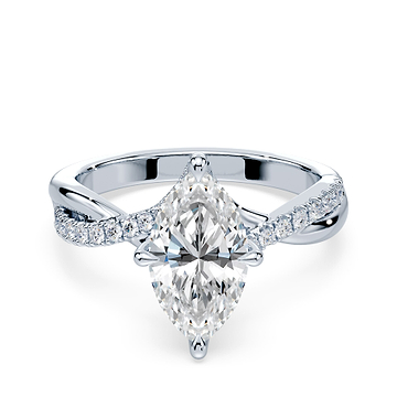 Marquise Cut Pave Twist Ring