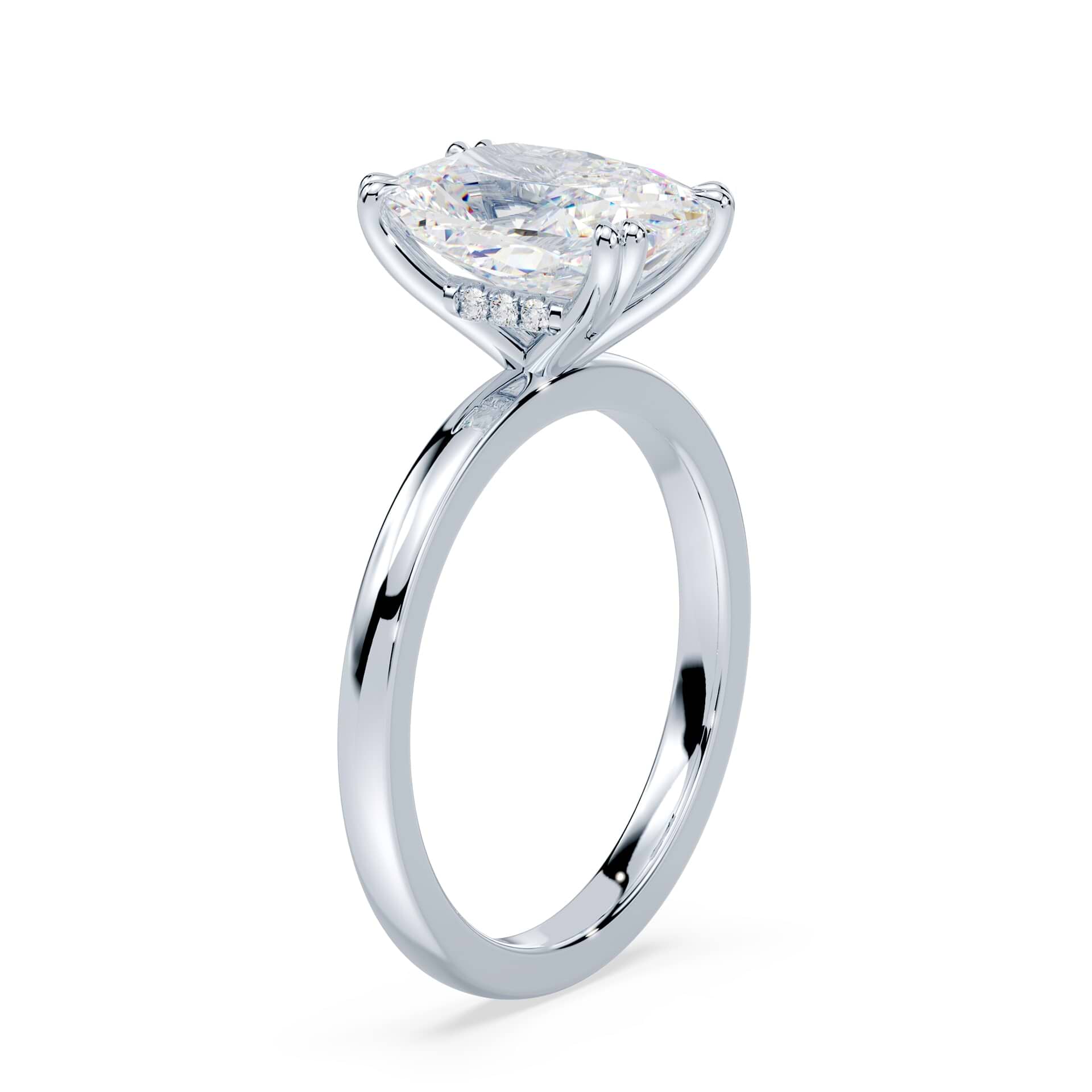 Old Mine Double Prong Half Hidden Halo – Plum