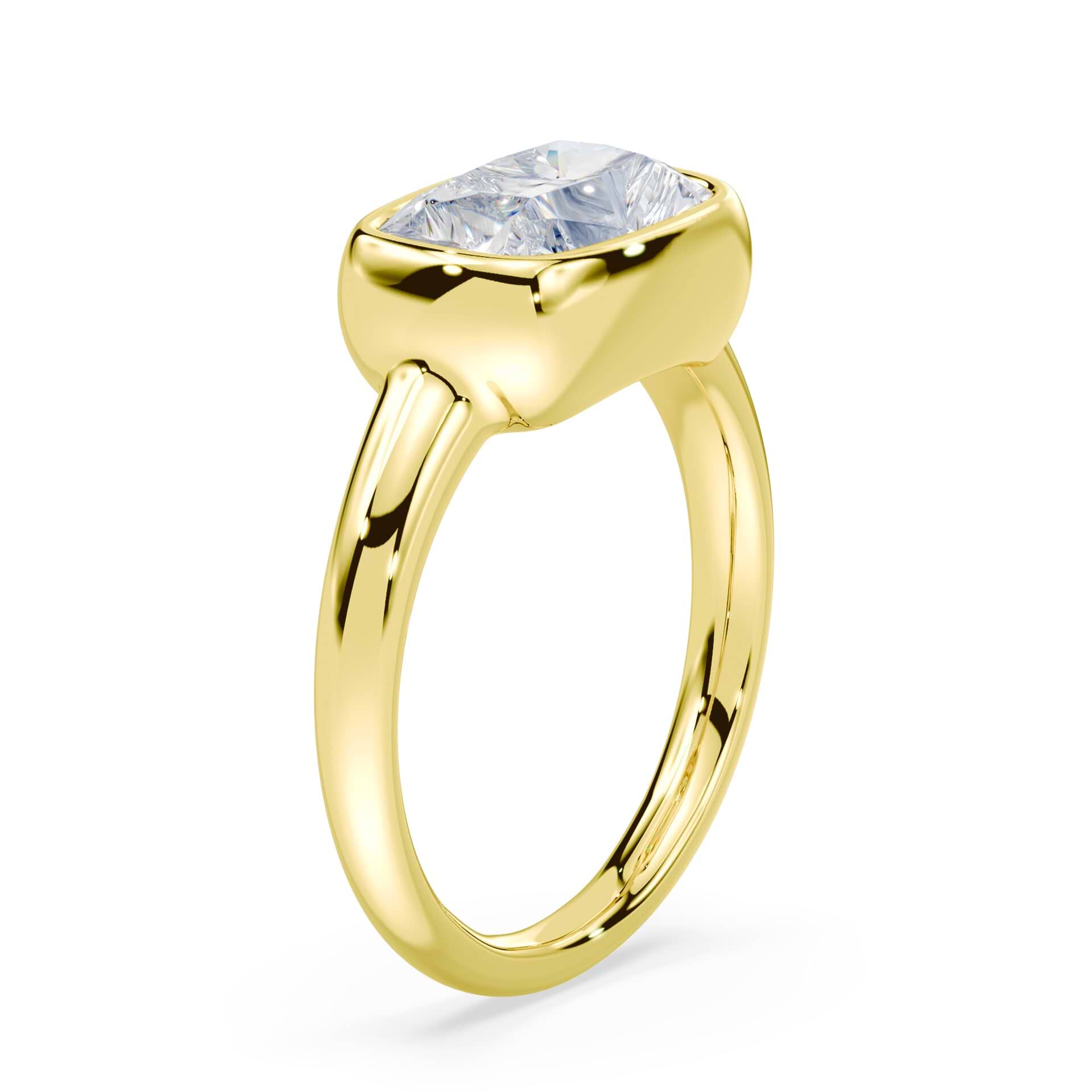 Old Mine Cut East-West Wide Bezel Ring