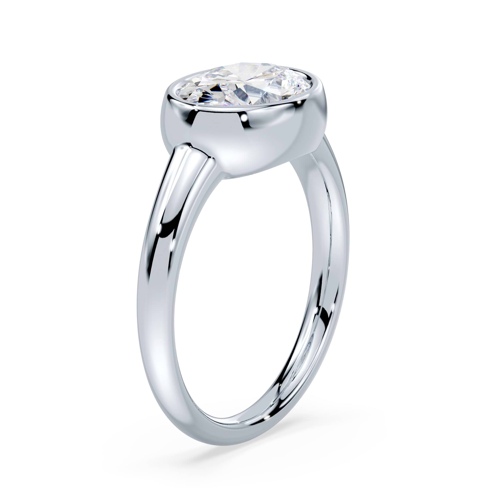 Oval East-West Wide Bezel Ring