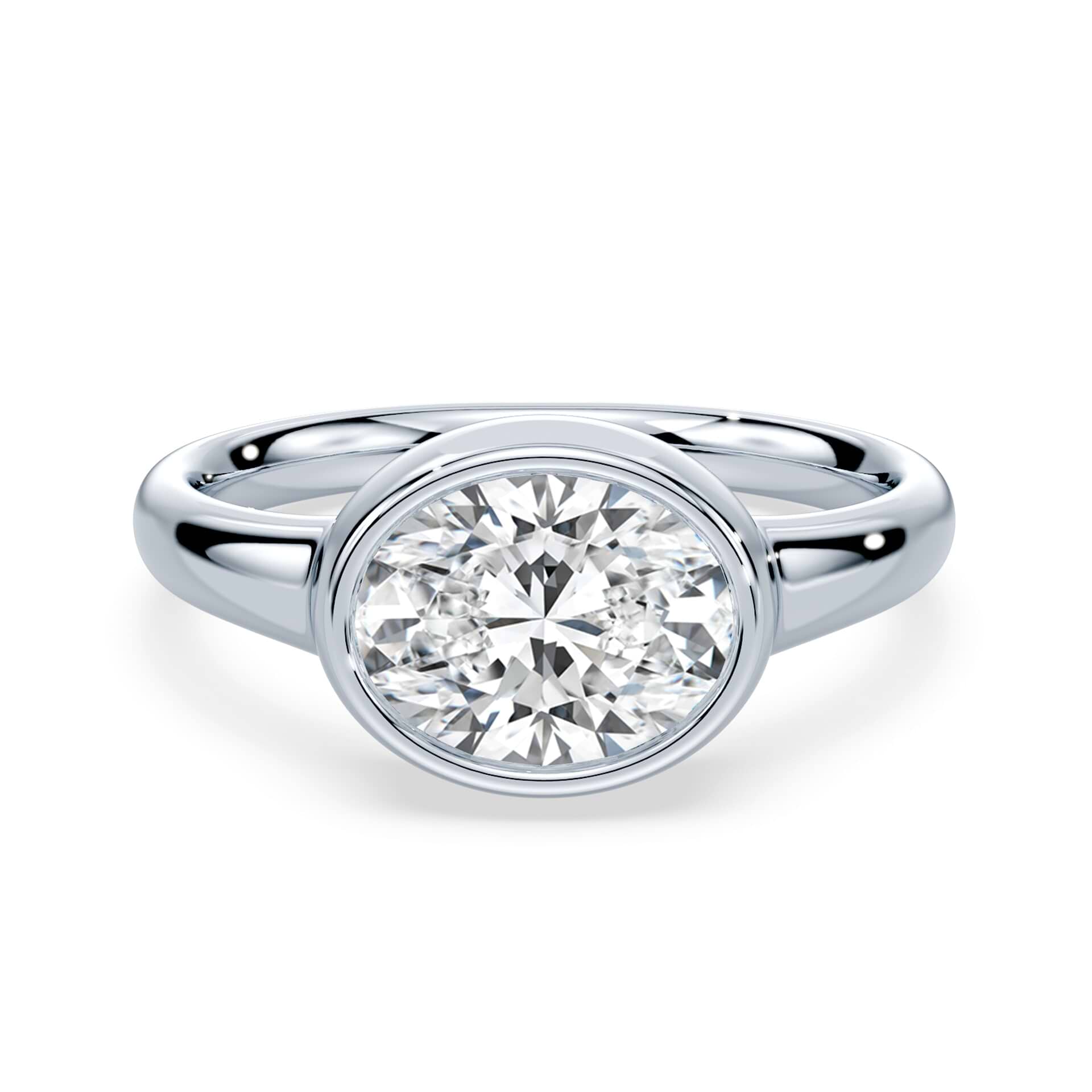 Oval East-West Wide Bezel Ring