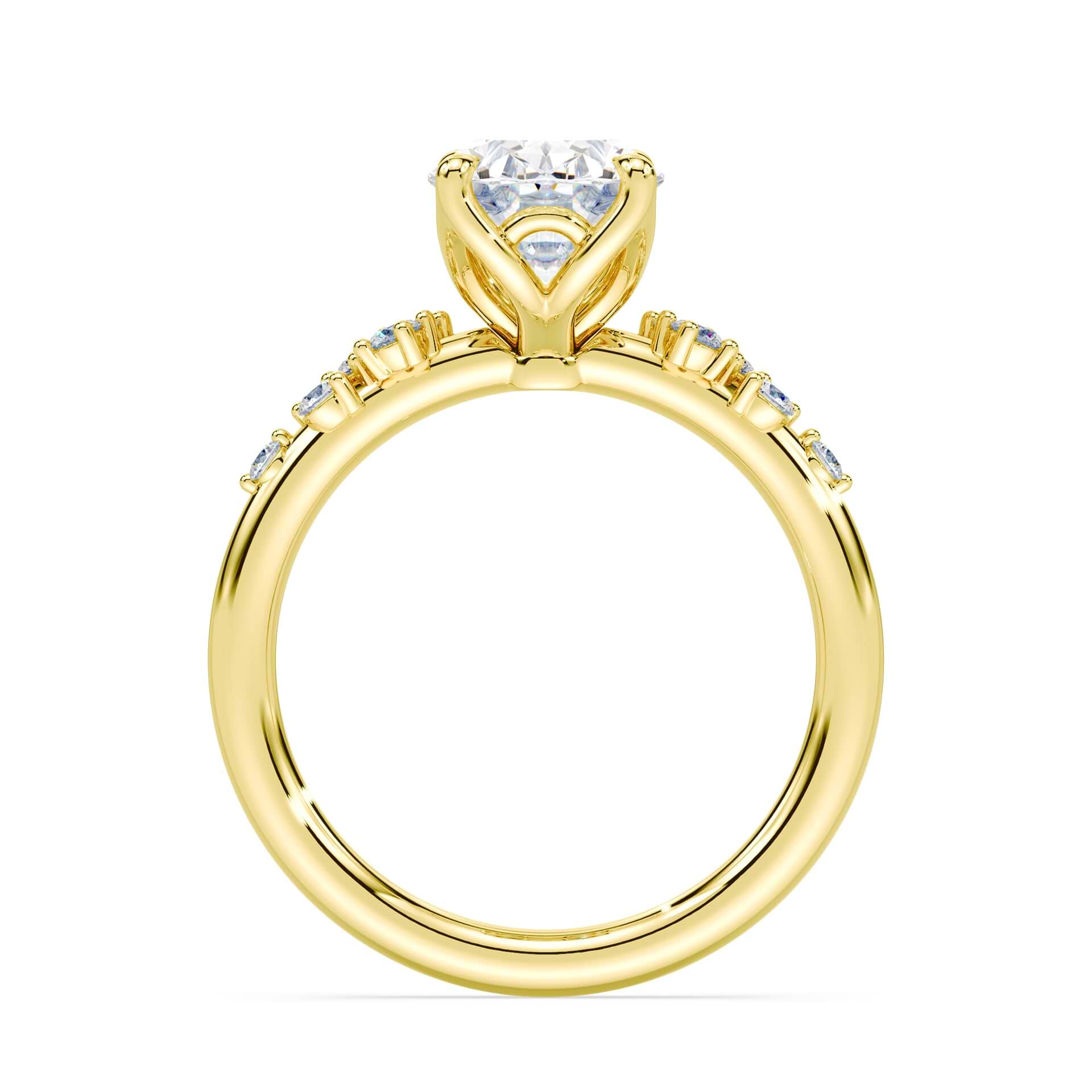 Oval Petals Cluster Ring