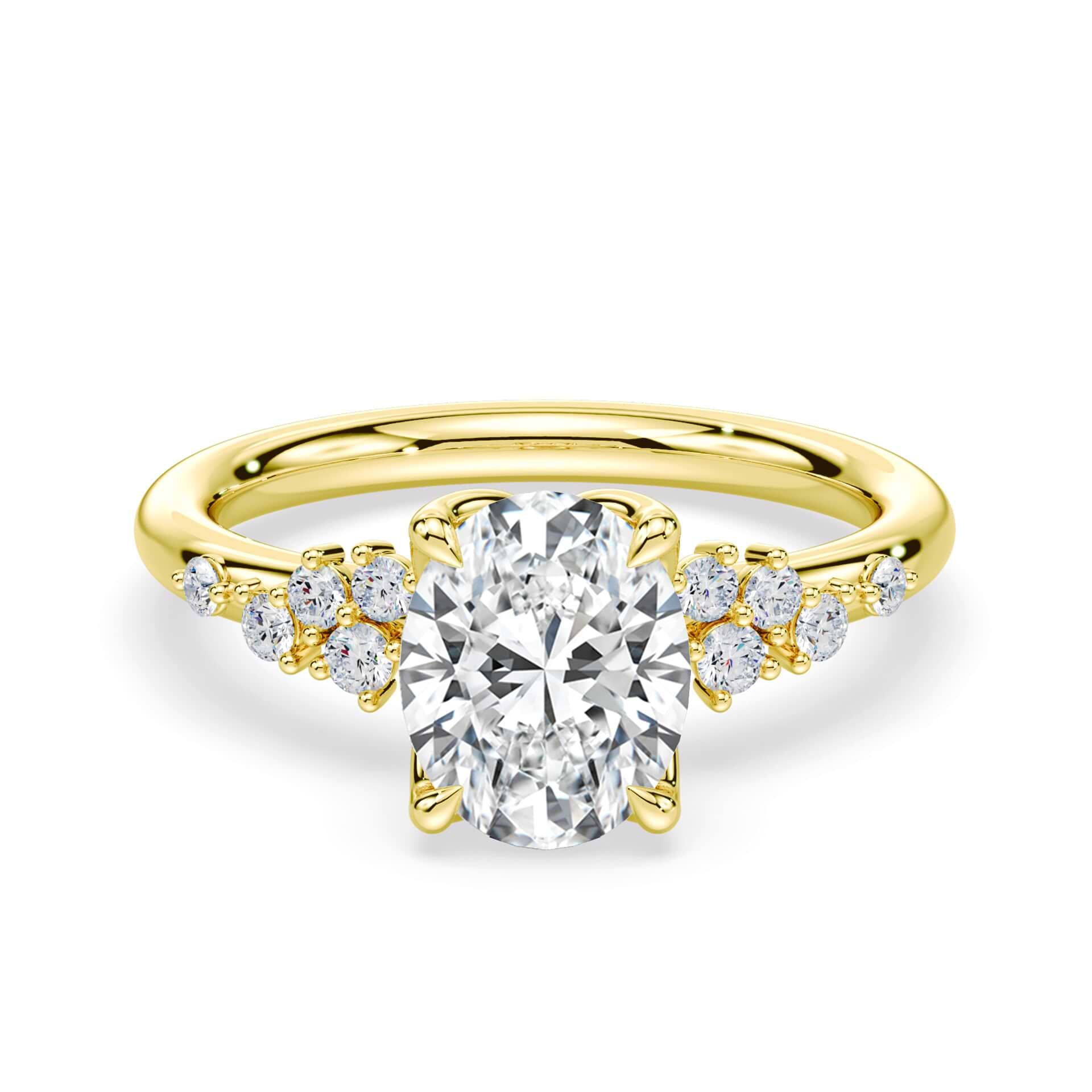 Oval Petals Cluster Ring