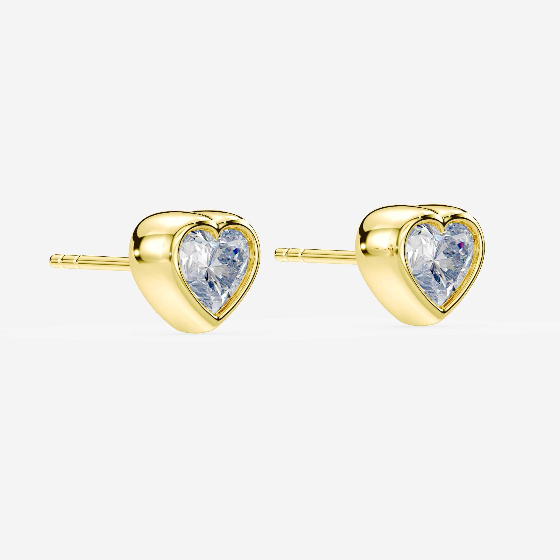 Heart Diamond Stud Earrings