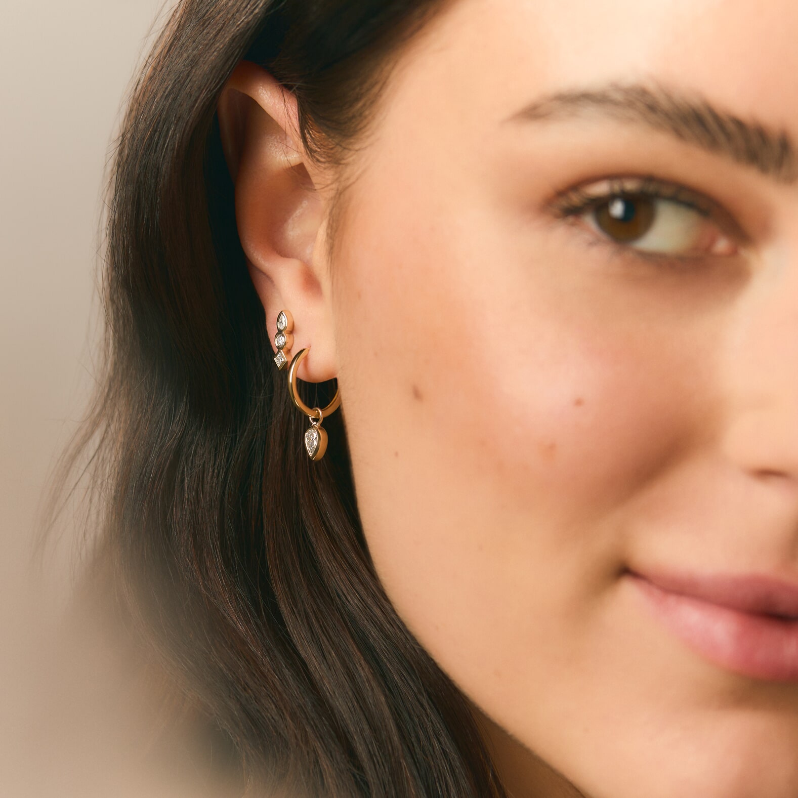 Marquise Dewdrop Hoops