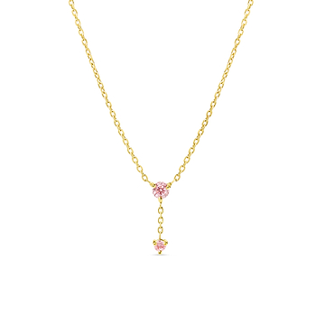 Pink Diamond Chain Drop Pendant