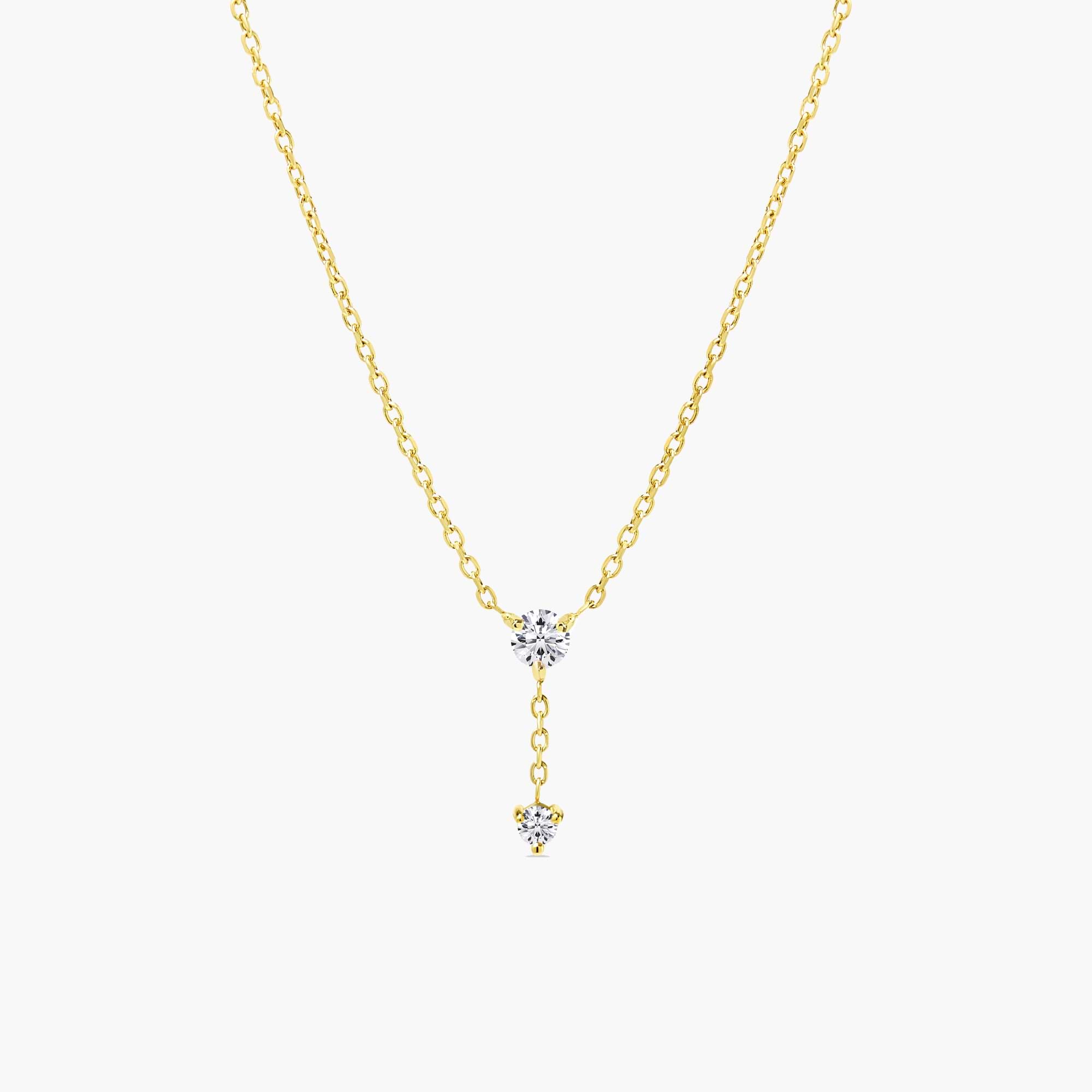 Mini Lariat Diamond Chain Drop Pendant