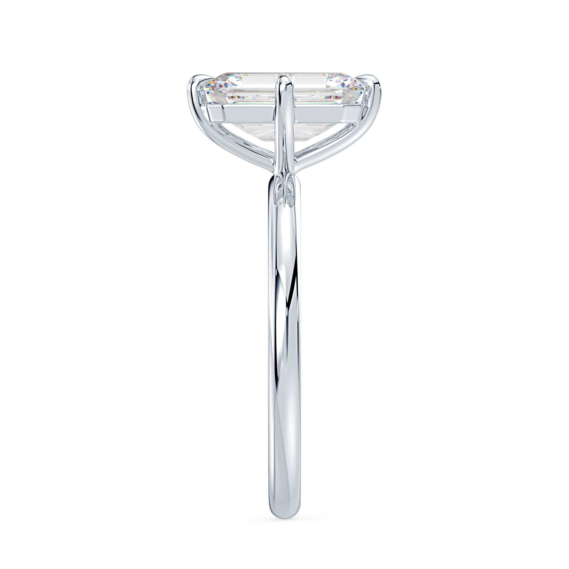 Emerald Cut Compass Prong Ring – Plum