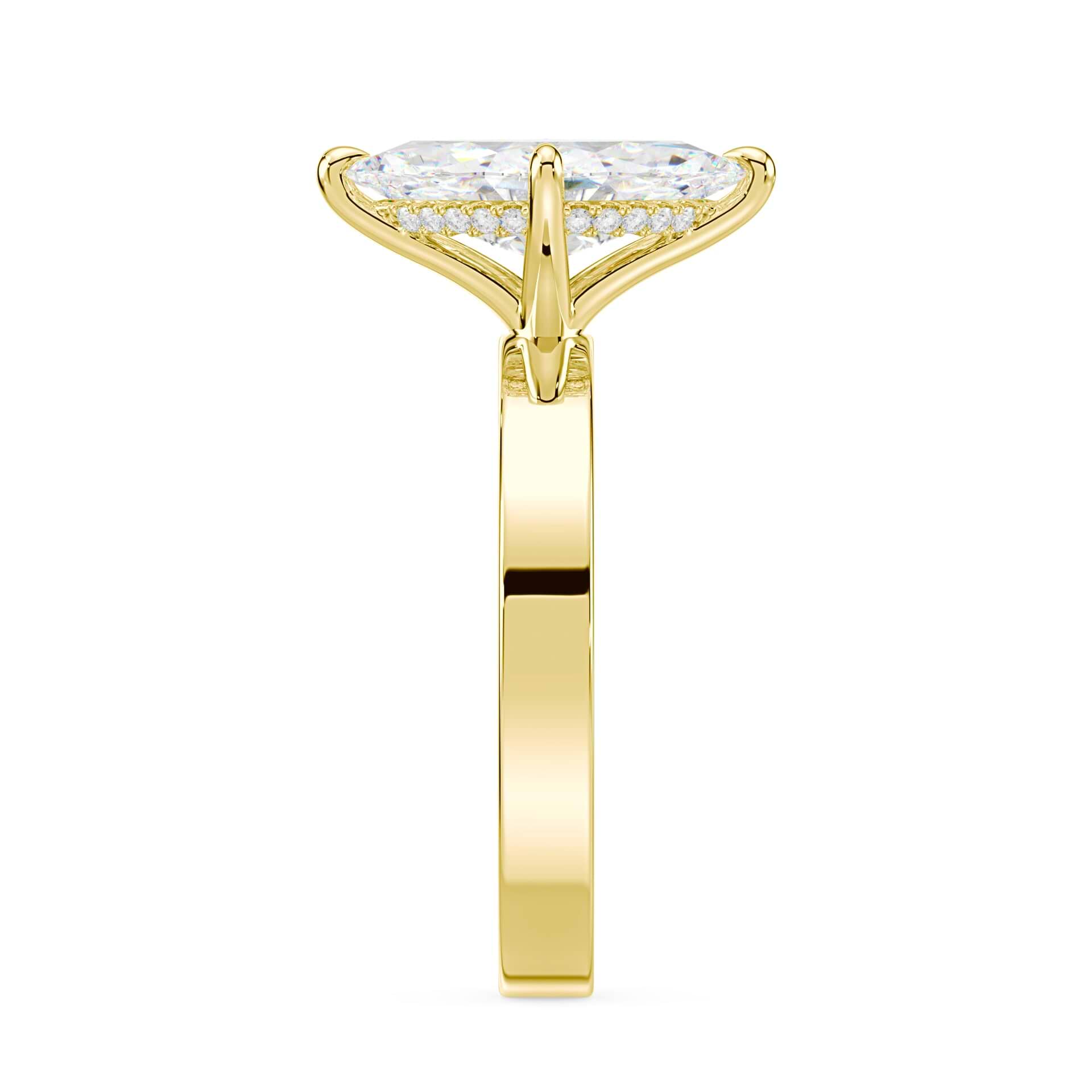 Marquise Hidden Halo Wide Solitaire