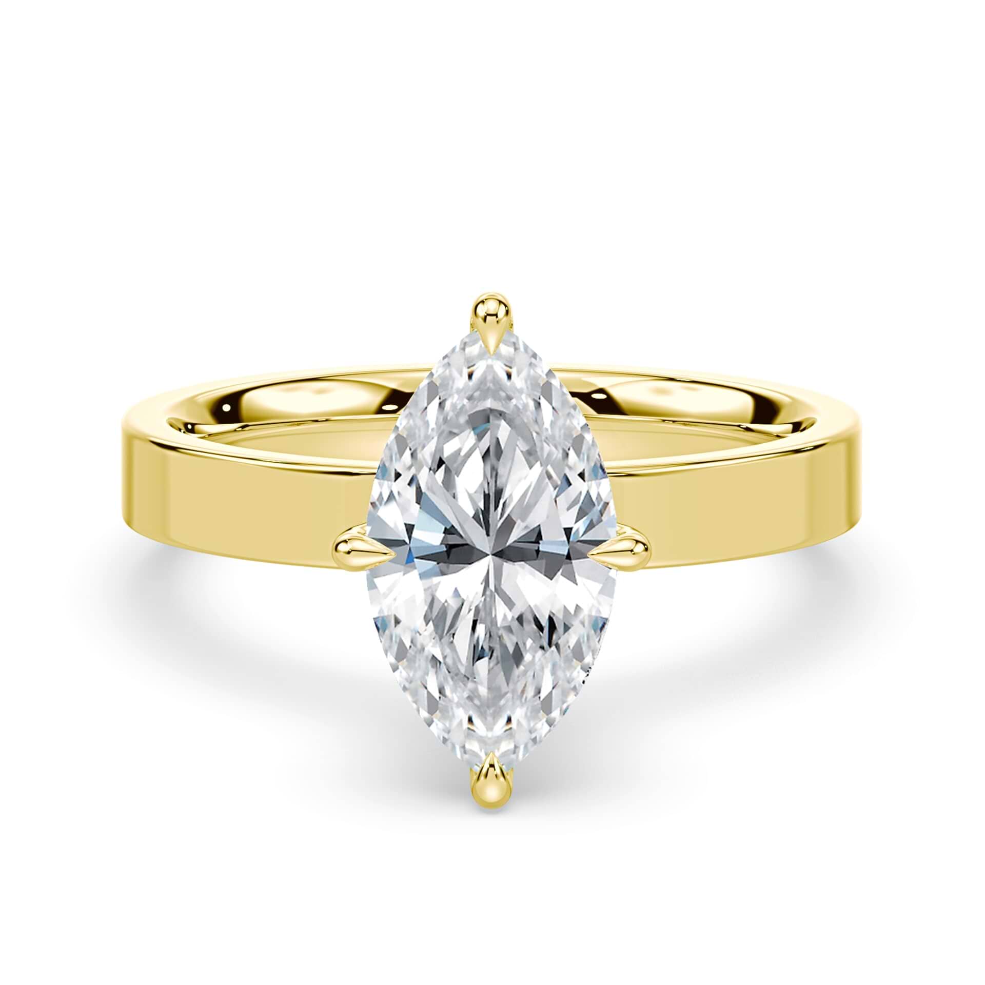 Marquise Hidden Halo Wide Solitaire