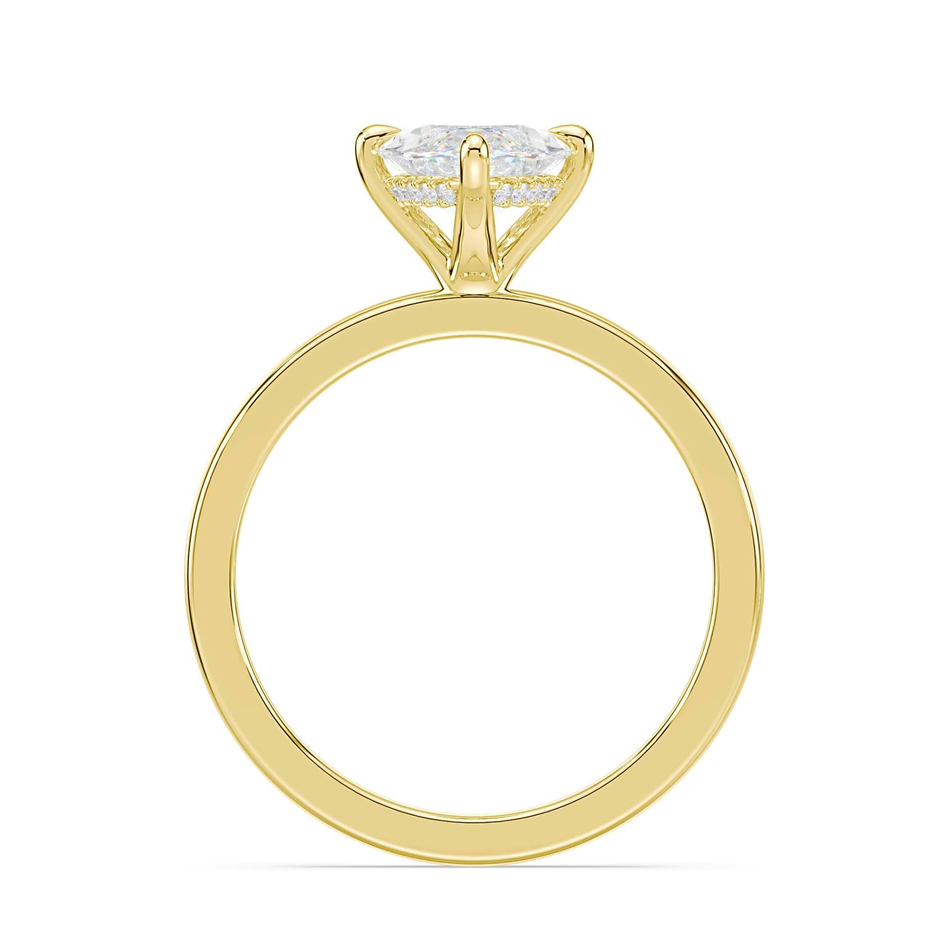 Marquise Hidden Halo Engagement Ring