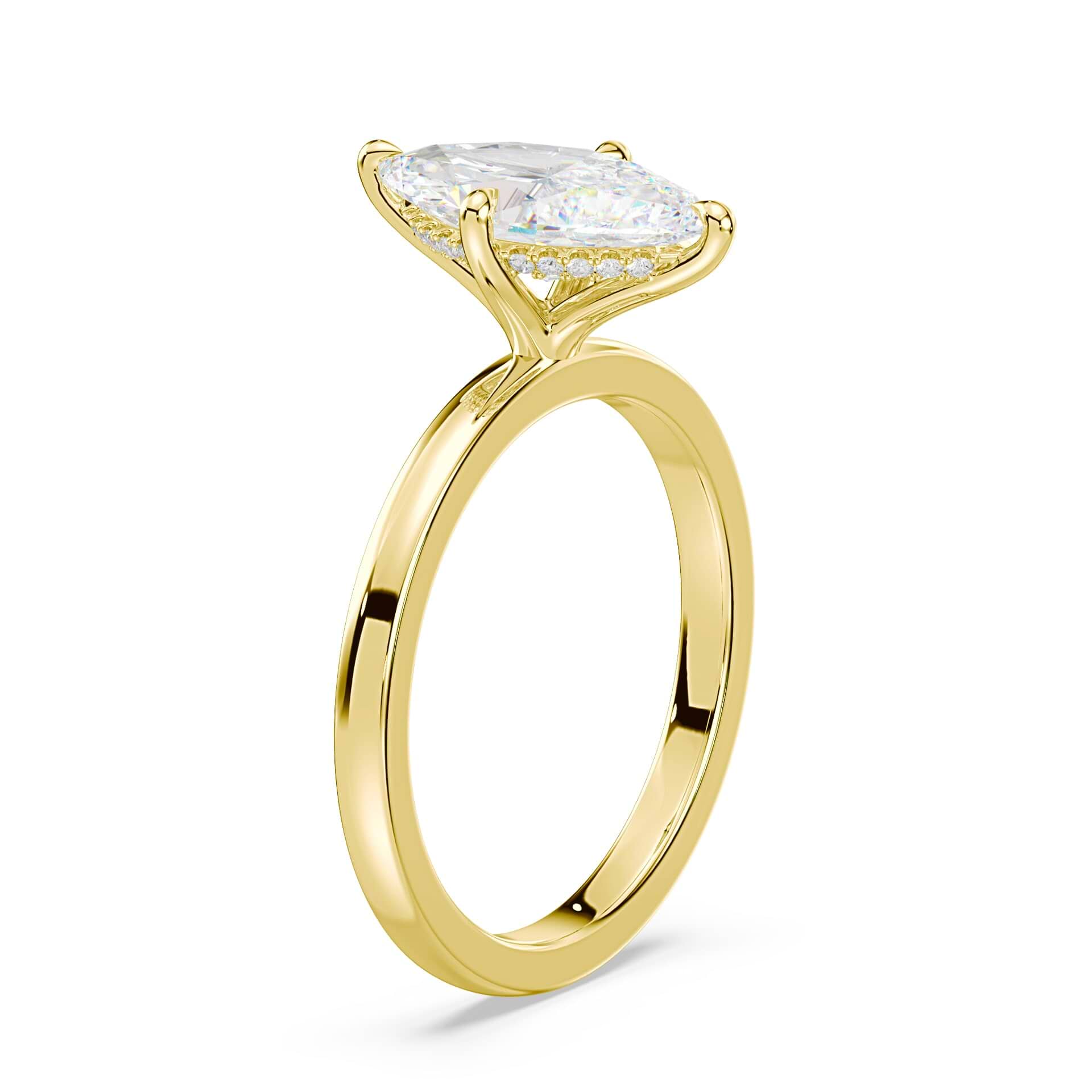 Marquise Hidden Halo Engagement Ring