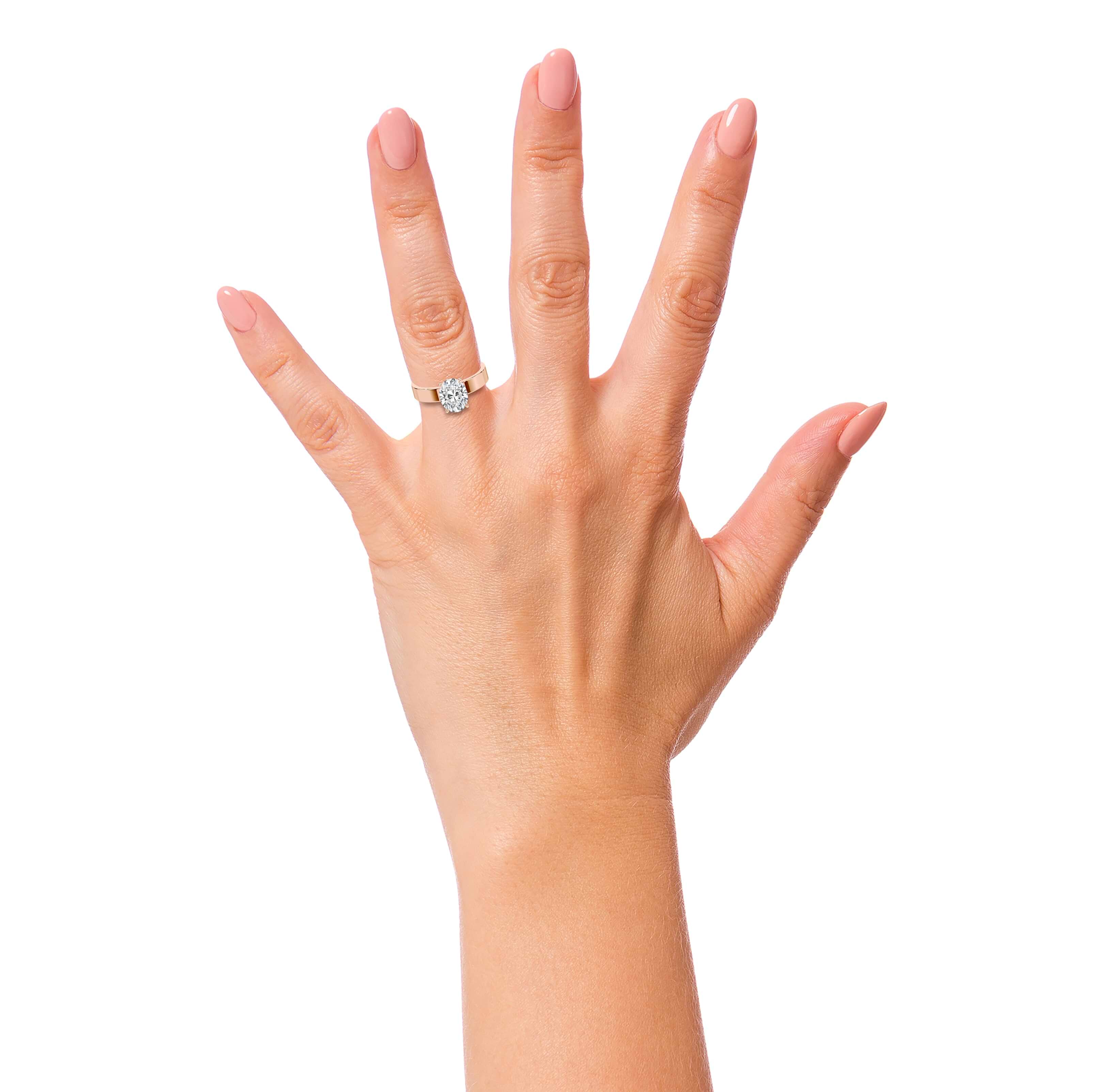 Oval Hidden Halo Wide Solitaire