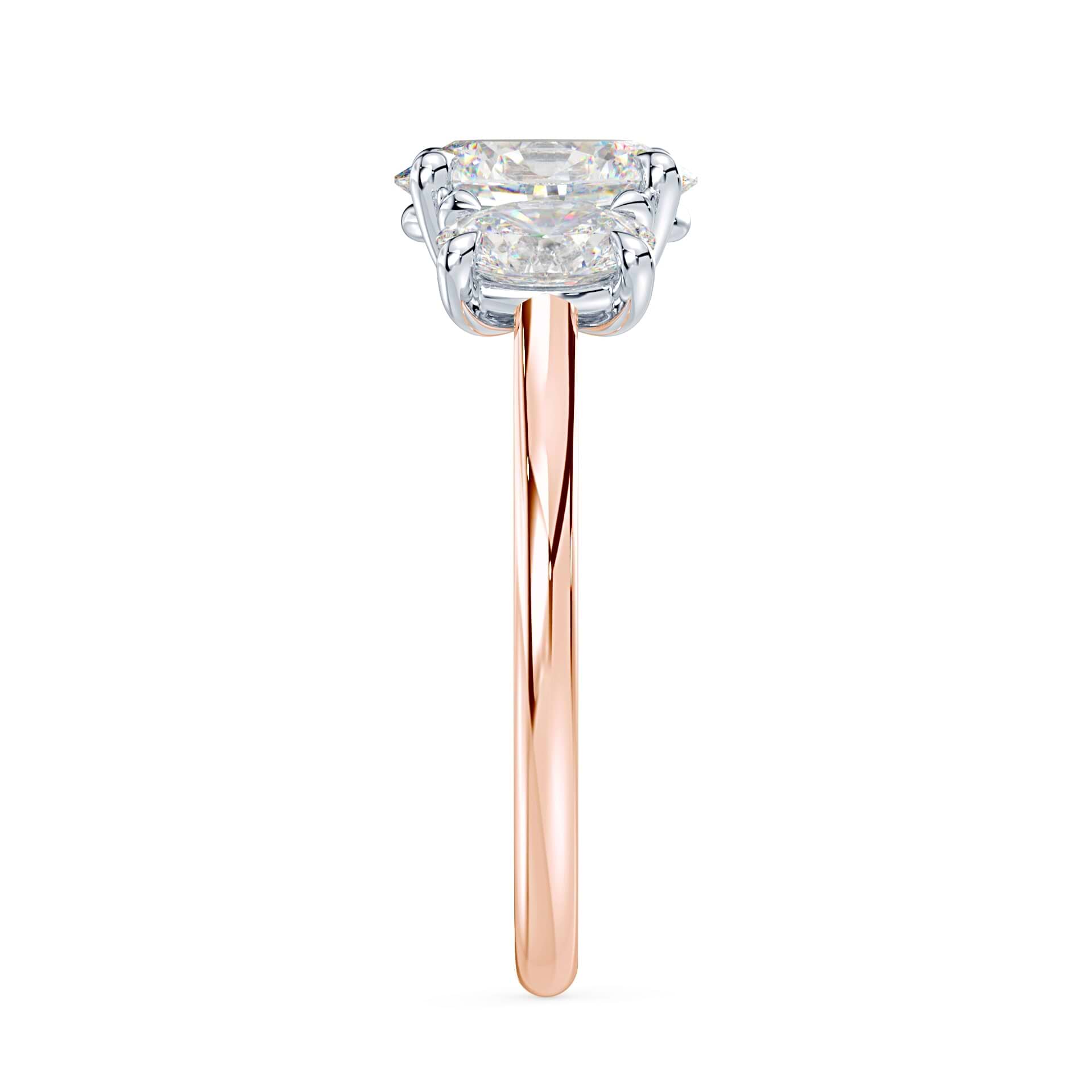 Oval Three Stone Trellis Ring