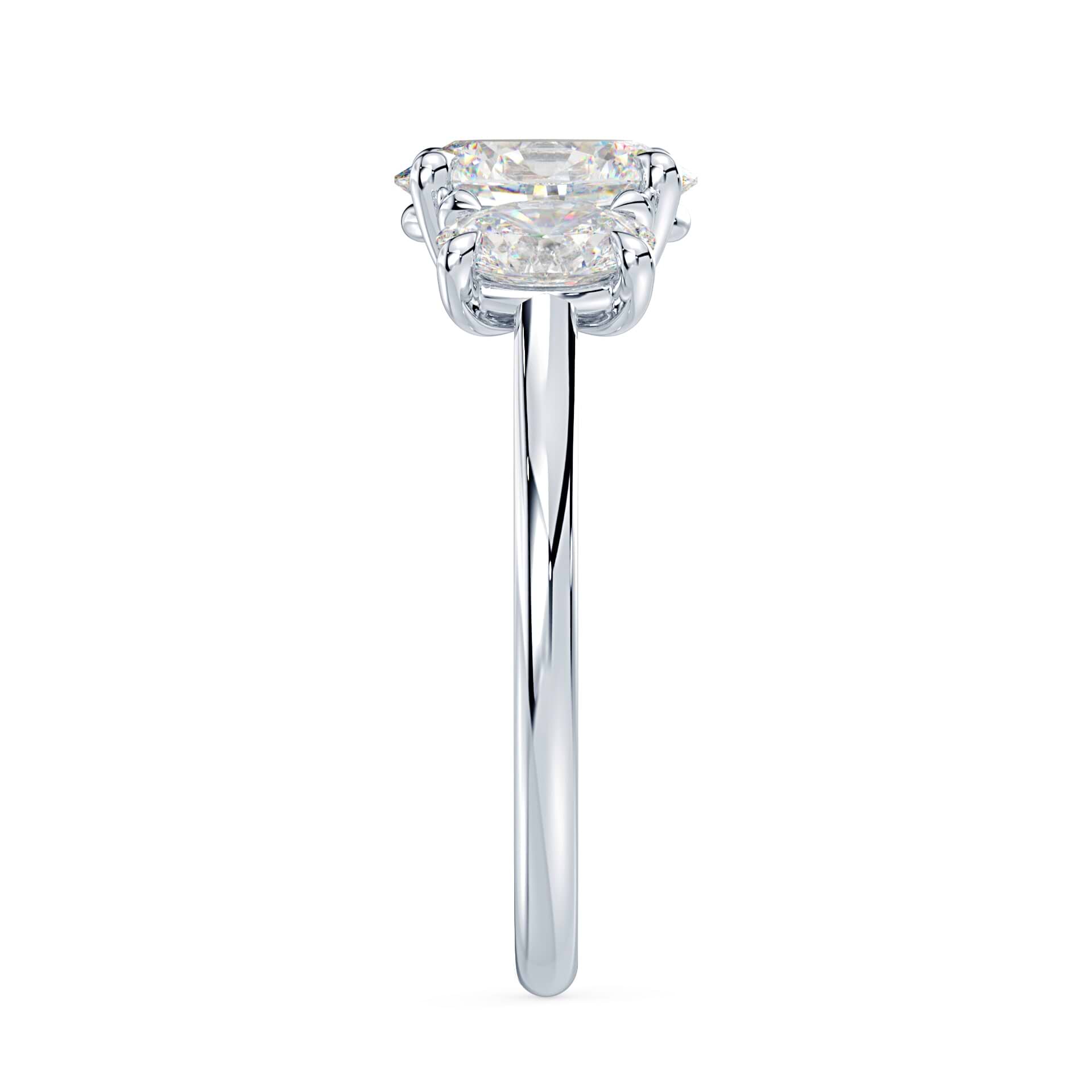 Oval Three Stone Trellis Ring
