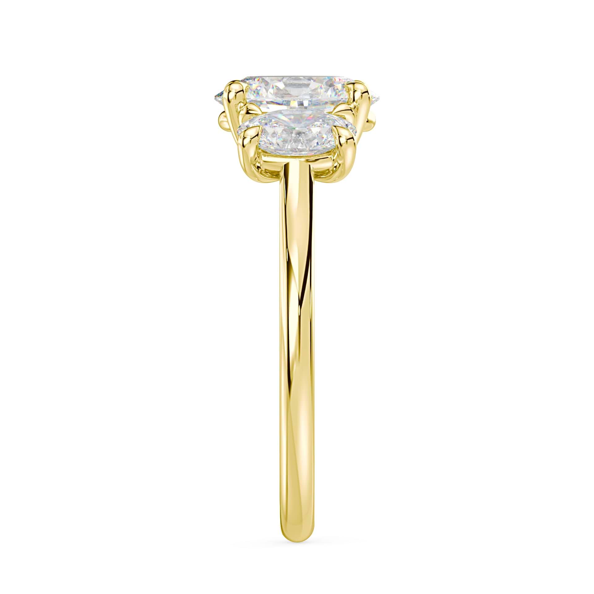Oval Three Stone Trellis Ring