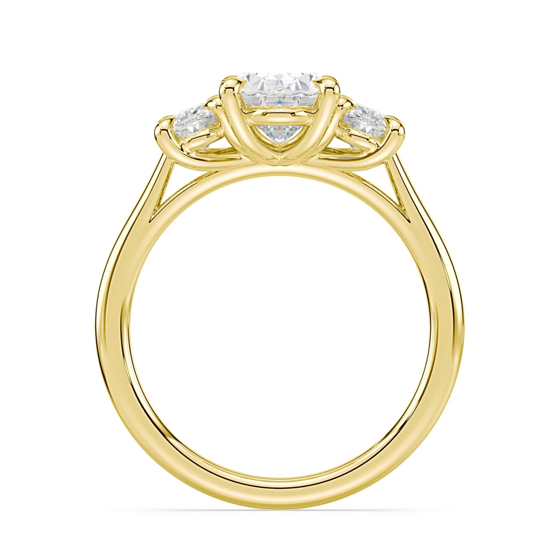 Oval Three Stone Trellis Ring