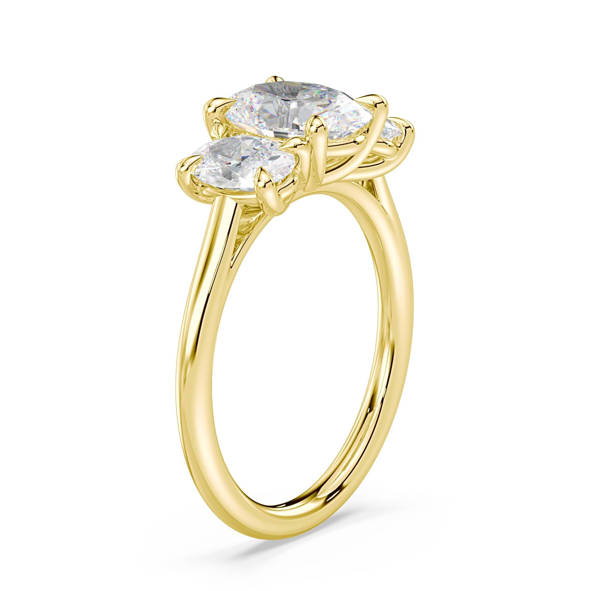 Oval Three Stone Trellis Ring
