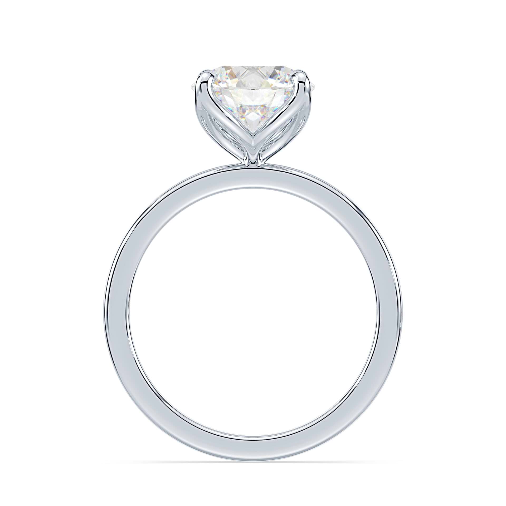 Round Tulip Engagement Ring Plum Diamonds