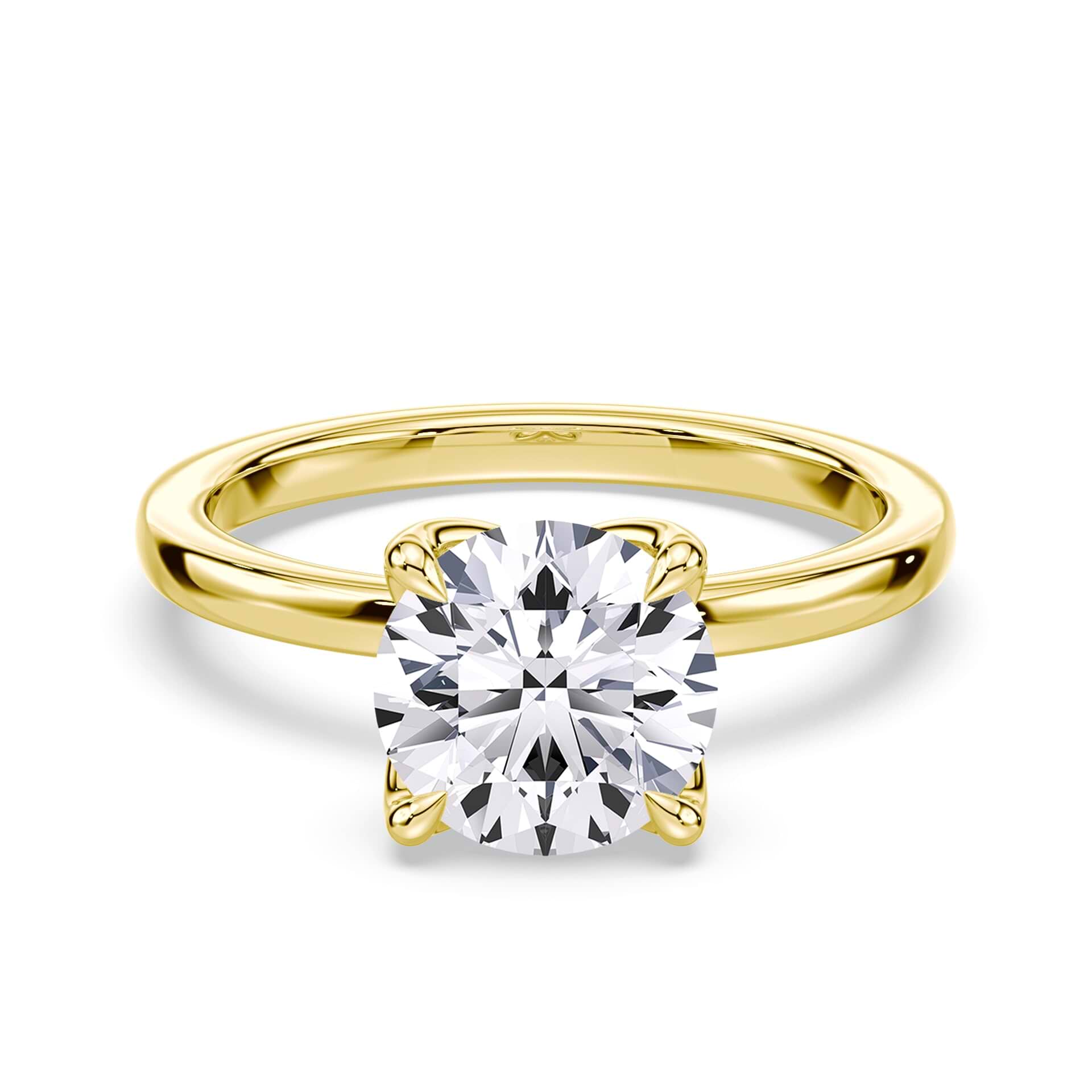 Round Tulip Engagement Ring Plum Diamonds