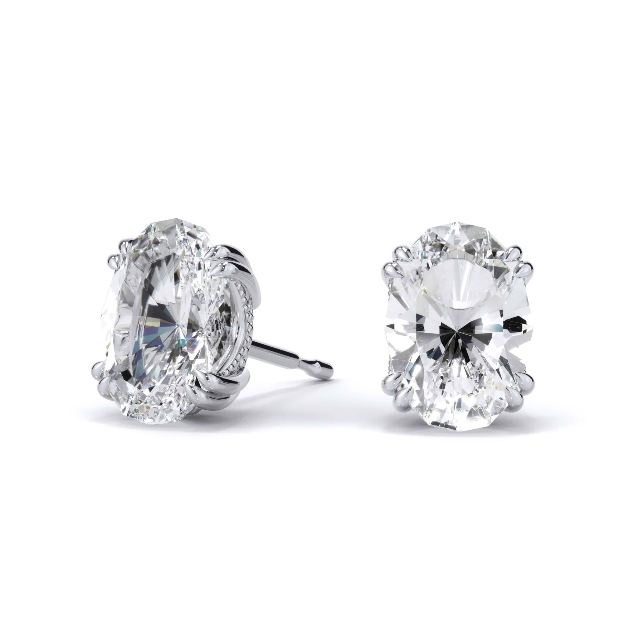 Antique Cut Oval Stud Earrings