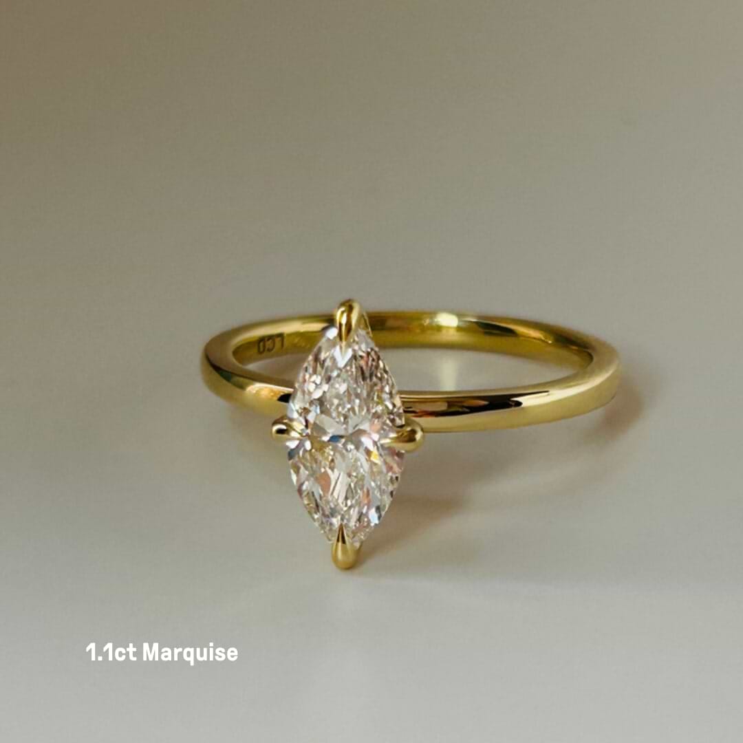 Marquise Hidden Halo Engagement Ring