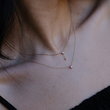 Pink Diamond Chain Drop Pendant