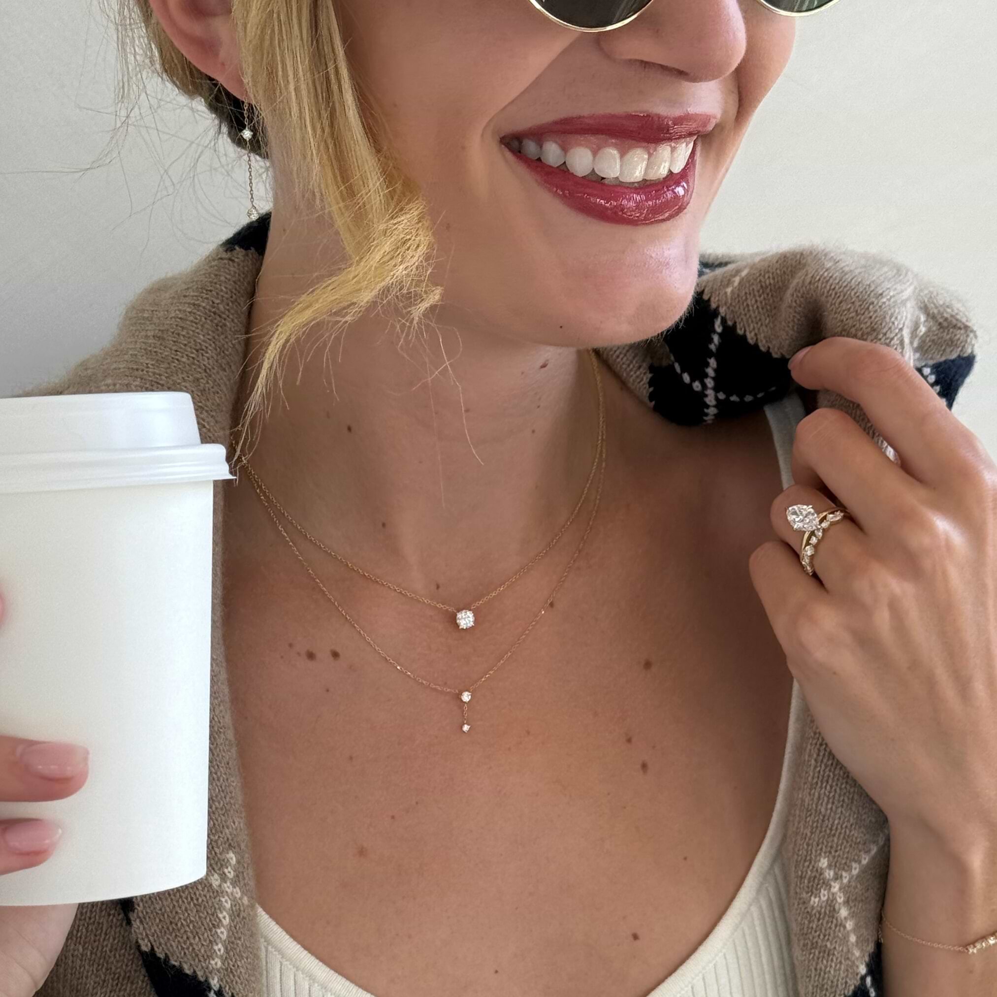 Mini Lariat Diamond Chain Drop Pendant
