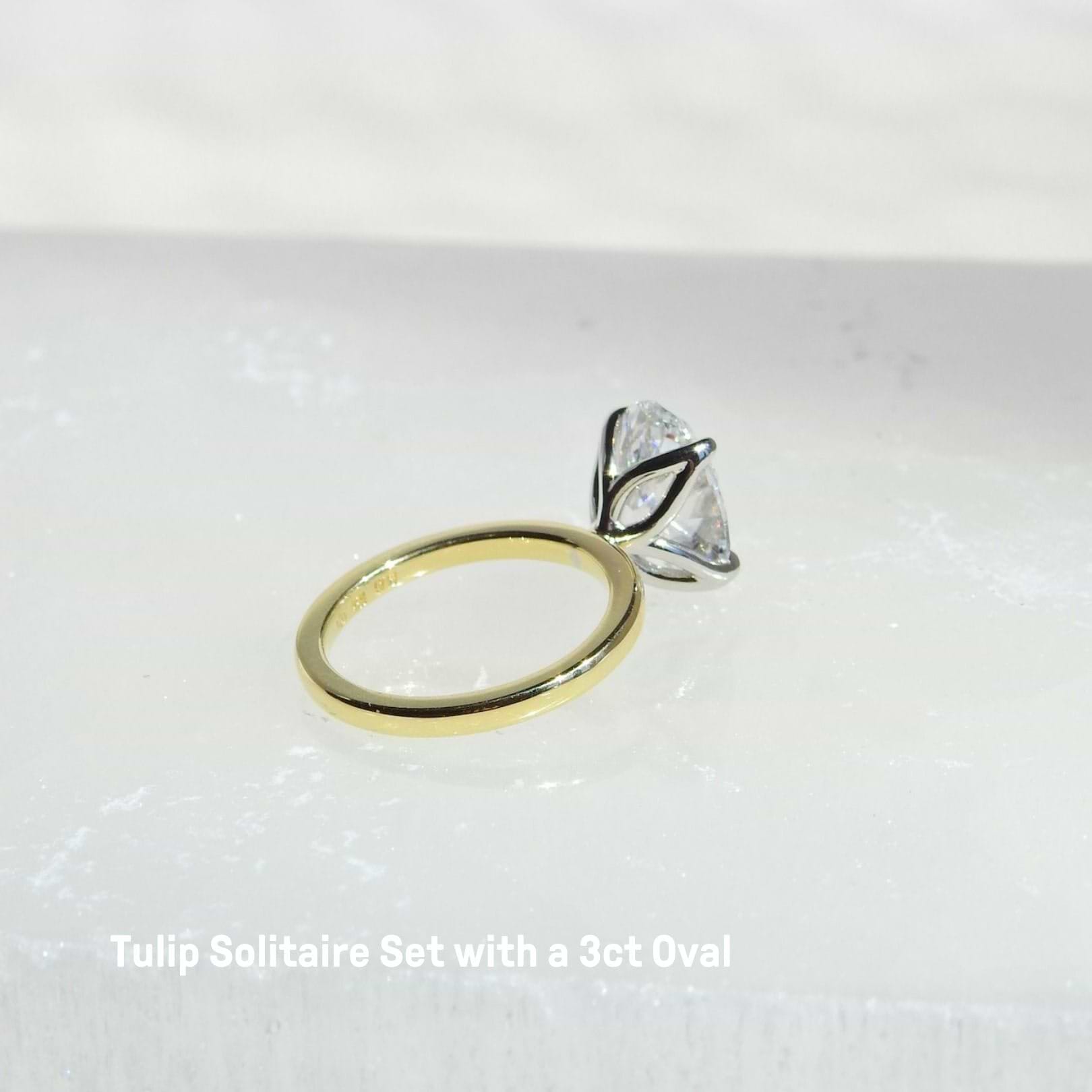 Marquise Cut Tulip Engagement Ring Plum Diamonds