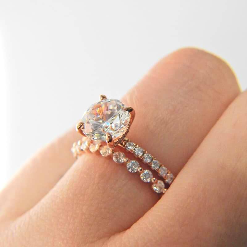 Lab Grown Floating Diamond Ring Plum Diamonds