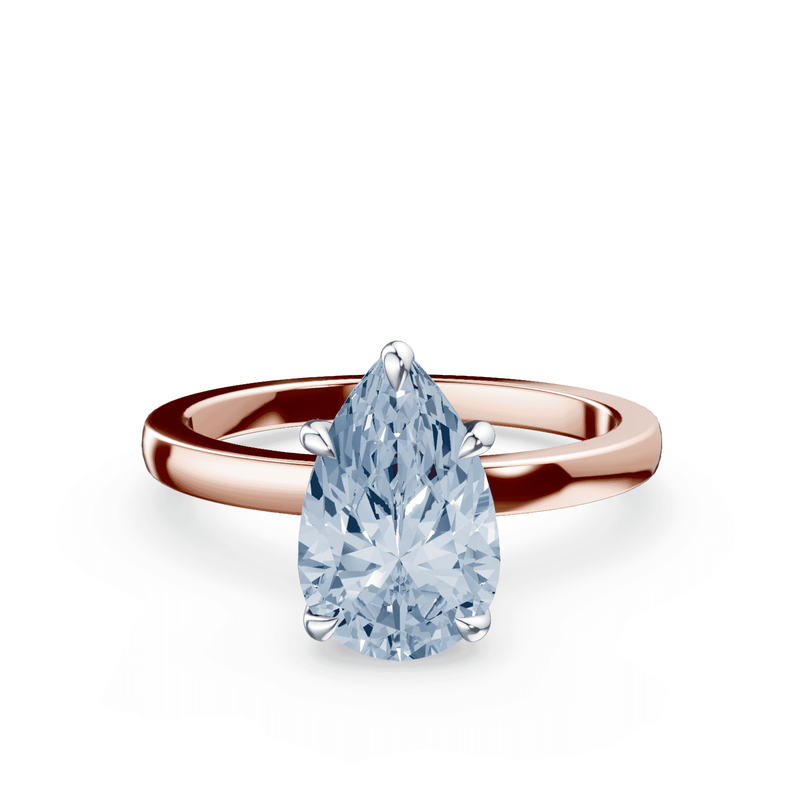 Pear Cut Blue Diamond Ring Plum Diamonds