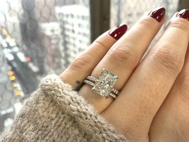 Wedding band fitted to engagement ring on sale