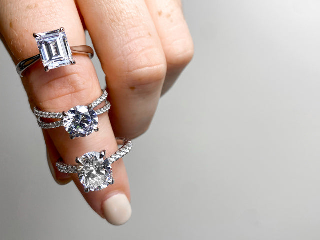 3 Diamond Rings That Are About To Be Cleaned