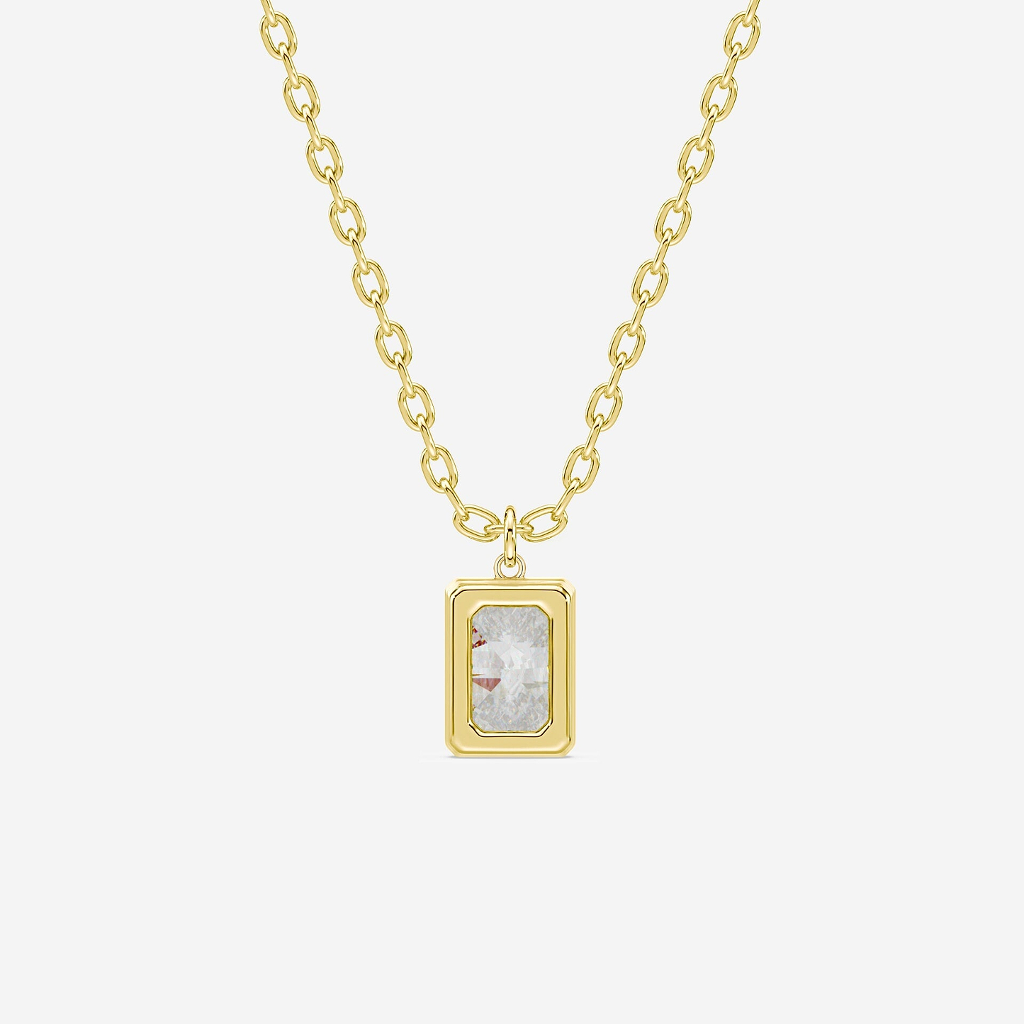 1ct Radiant Cut Bezel Pendant