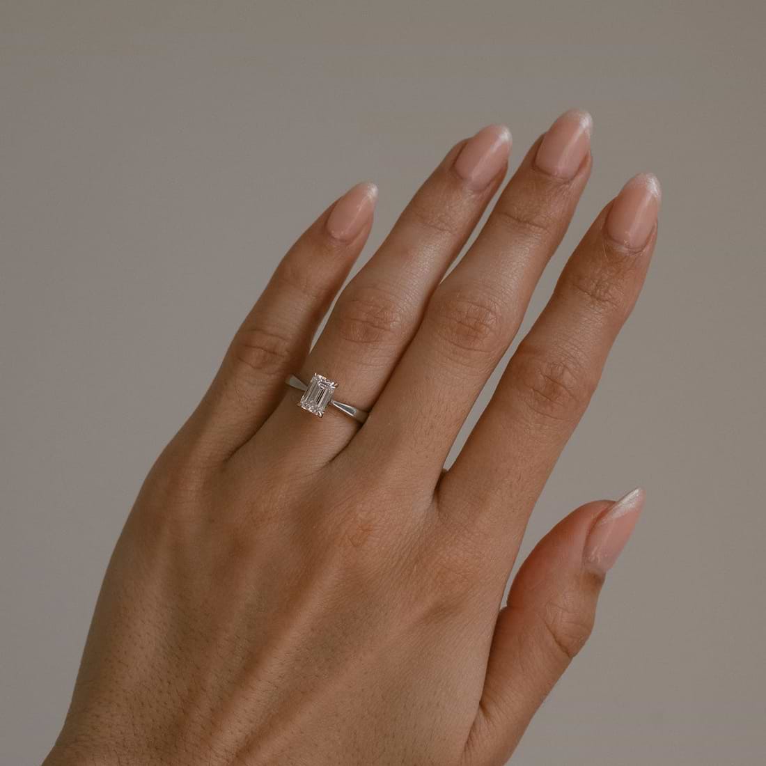 Emerald Cut 2.04ct Mini Cathedral White Gold Ring