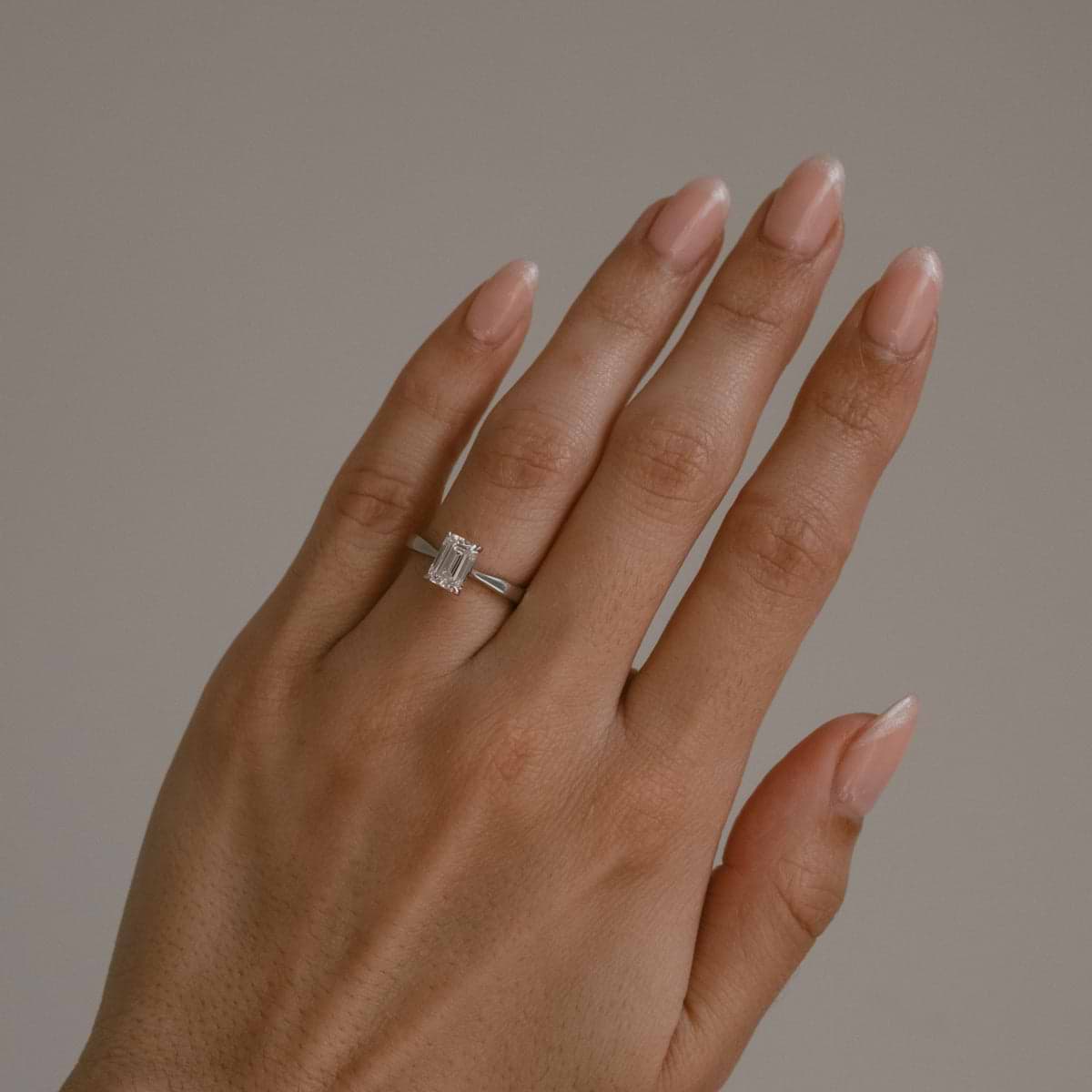 Emerald Cut 2.04ct Mini Cathedral White Gold Ring