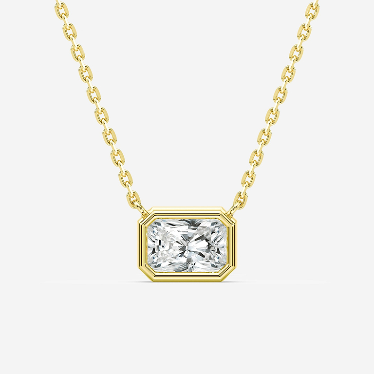 2ct Radiant Cut East-West Bezel Pendant