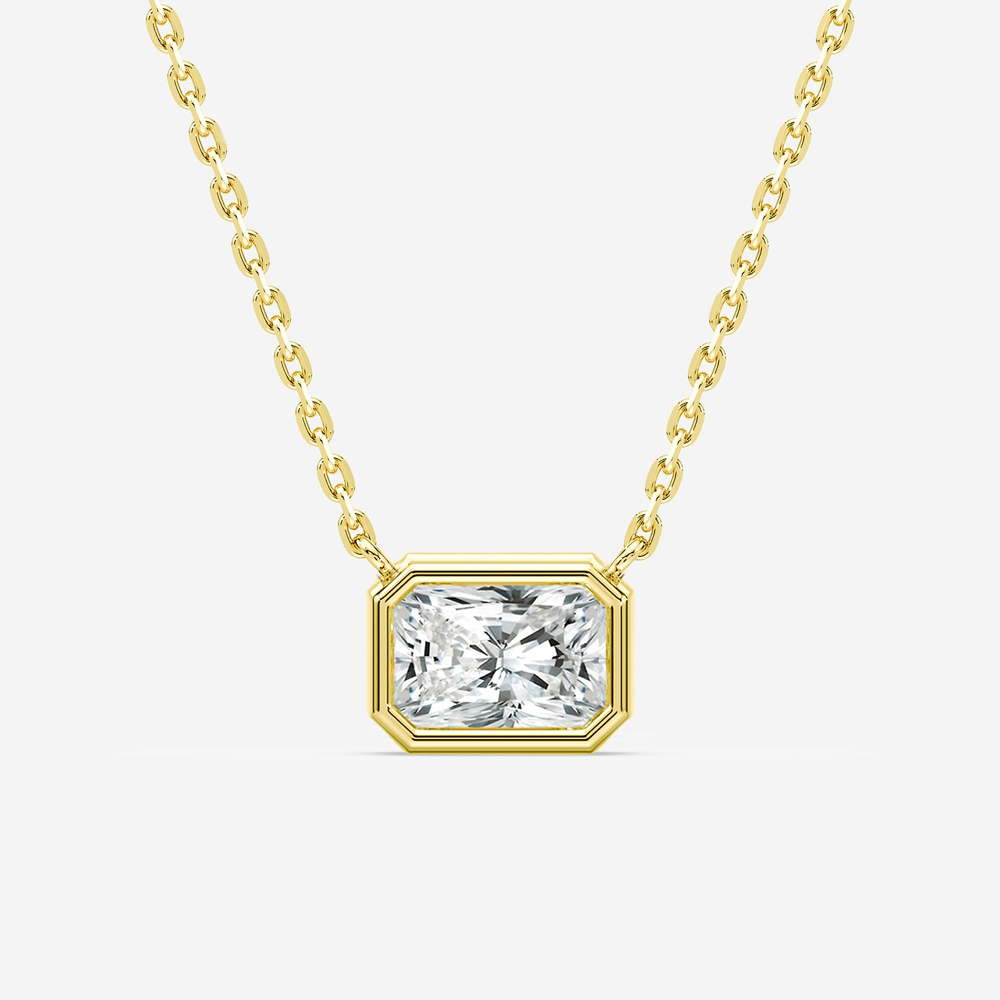 2ct Radiant Cut East-West Bezel Pendant
