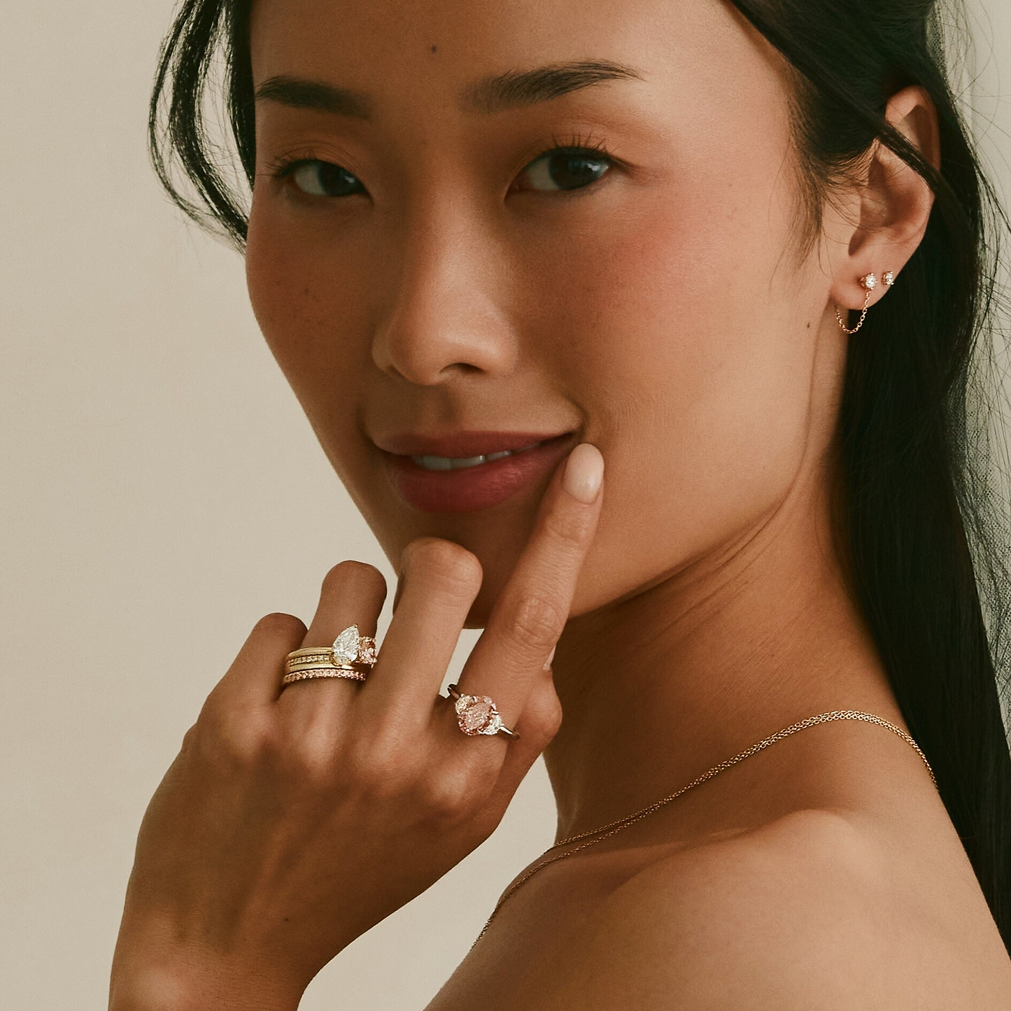 Toi Et Moi Pink & White Lab Diamond Ring