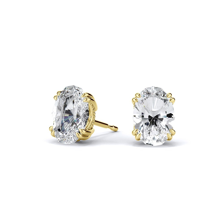 Antique-Inspired Oval Step-Cut Lab Diamond Studs
